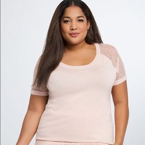 Torrid lace shoulder top